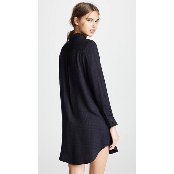 Rails Plaid Charcoal Button Down Shirt Dress size M - Picture 3 of 12